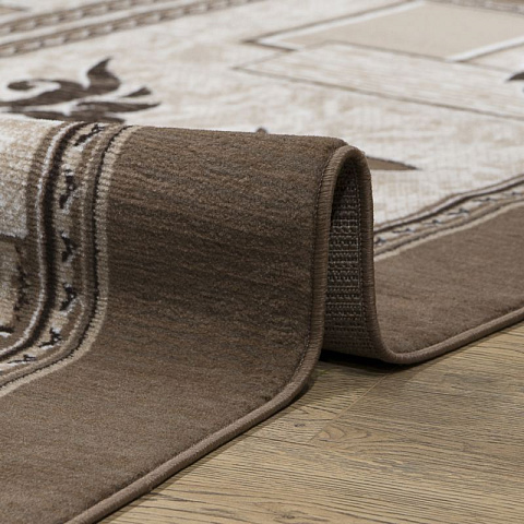 Российский прямой бежевый ковер лайла де люкс 15848